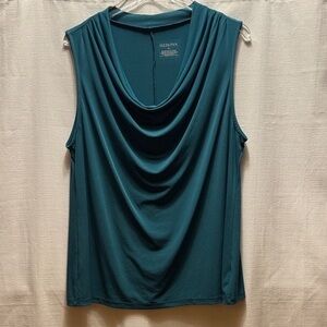 Merona Deep Teal Draped Sleeveless Blouse